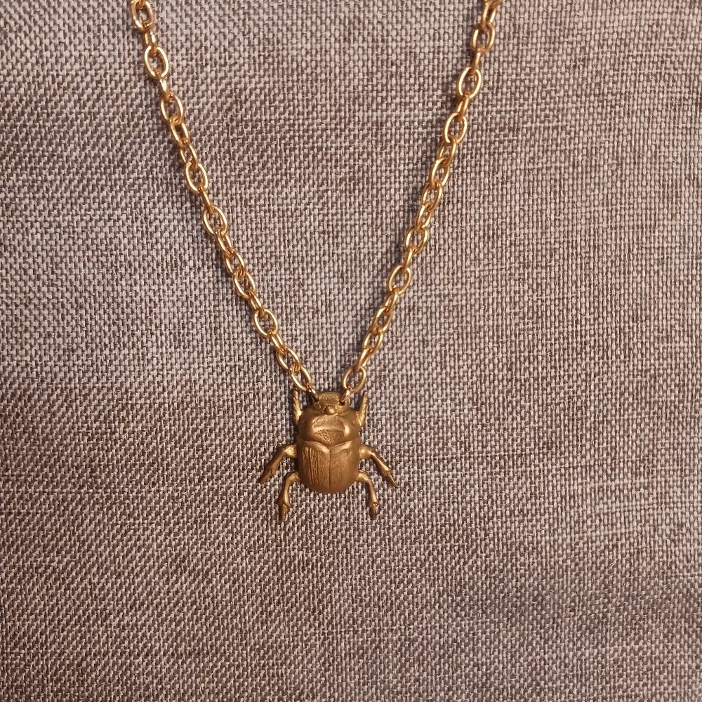 Gold Tone Balducci Beatle Necklace